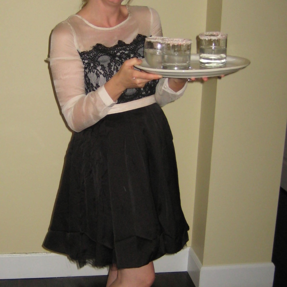 Modcloth Black and White Dress with lace
